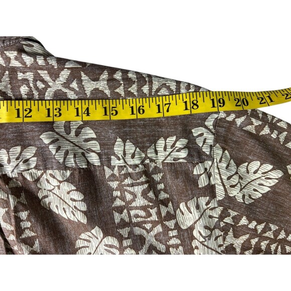 Cooke Street Honolulu Reverse Print Aloha Shirt  Size M  Brown Hawaiian Floral - Picture 5 of 8